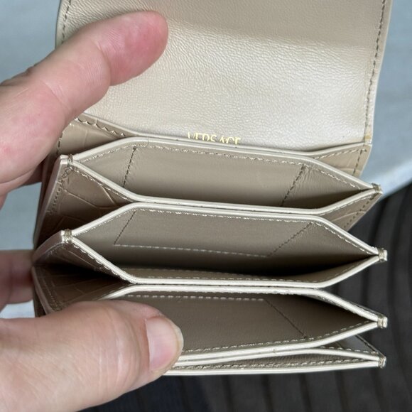 Versace Cream Wallet with Gold Medusa Logo - Picture 7 of 16